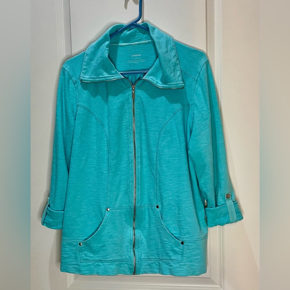 Lizwear 100% Cotton Blue Utility Jacket with Roll-Up Sleeves Size XXL